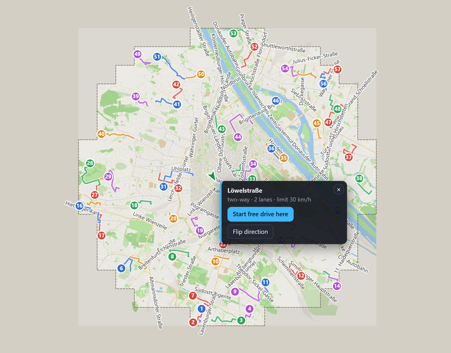 Roadarium’s Vienna street map